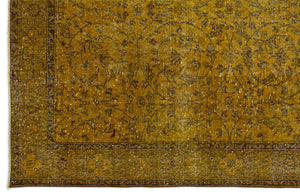 Yellow Over Dyed Vintage Rug 5'6'' x 9'6'' ft 167 x 290 cm