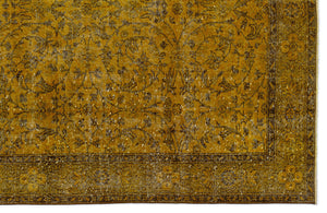 Yellow Over Dyed Vintage Rug 5'6'' x 9'6'' ft 167 x 290 cm