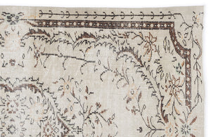 Beige Over Dyed Vintage Rug 5'3'' x 9'0'' ft 159 x 275 cm