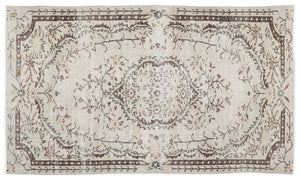 Beige Over Dyed Vintage Rug 5'3'' x 9'0'' ft 159 x 275 cm