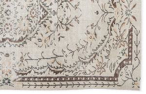 Beige Over Dyed Vintage Rug 5'3'' x 9'0'' ft 159 x 275 cm