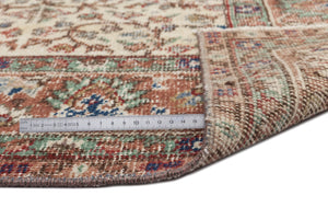 Beige Over Dyed Vintage Rug 6'7'' x 10'4'' ft 200 x 314 cm