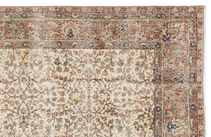 Beige Over Dyed Vintage Rug 6'7'' x 10'4'' ft 200 x 314 cm