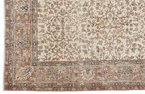 Beige Over Dyed Vintage Rug 6'7'' x 10'4'' ft 200 x 314 cm