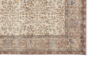 Beige Over Dyed Vintage Rug 6'7'' x 10'4'' ft 200 x 314 cm