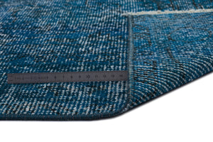 Turquoise Over Dyed Vintage Rug 6'4'' x 11'1'' ft 193 x 337 cm