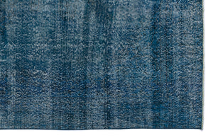 Turquoise Over Dyed Vintage Rug 6'4'' x 11'1'' ft 193 x 337 cm