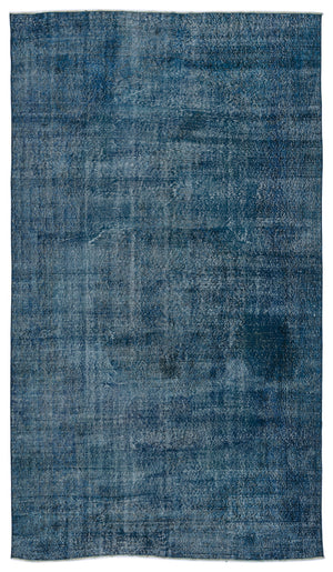Turquoise Over Dyed Vintage Rug 6'4'' x 11'1'' ft 193 x 337 cm