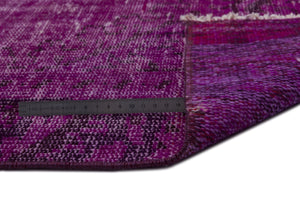 Fuchsia Over Dyed Vintage Rug 5'1'' x 9'4'' ft 155 x 284 cm