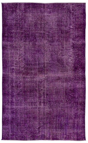 Fuchsia Over Dyed Vintage Rug 5'3'' x 8'8'' ft 161 x 265 cm
