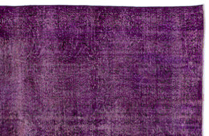 Fuchsia Over Dyed Vintage Rug 5'3'' x 8'8'' ft 161 x 265 cm