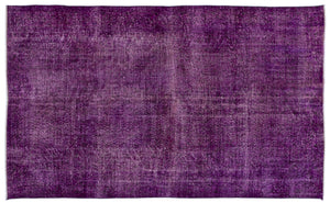 Fuchsia Over Dyed Vintage Rug 5'3'' x 8'8'' ft 161 x 265 cm
