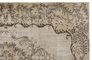 Beige Over Dyed Vintage Rug 5'7'' x 8'8'' ft 170 x 265 cm