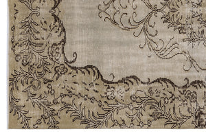 Beige Over Dyed Vintage Rug 5'7'' x 8'8'' ft 170 x 265 cm