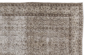 Beige Over Dyed Vintage Rug 5'10'' x 9'2'' ft 177 x 280 cm