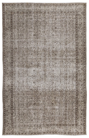 Beige Over Dyed Vintage Rug 5'10'' x 9'2'' ft 177 x 280 cm