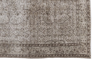 Beige Over Dyed Vintage Rug 5'10'' x 9'2'' ft 177 x 280 cm