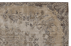 Brown Over Dyed Vintage Rug 5'5'' x 9'3'' ft 166 x 281 cm