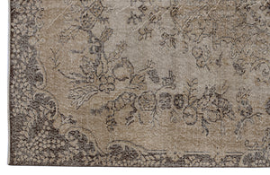 Brown Over Dyed Vintage Rug 5'5'' x 9'3'' ft 166 x 281 cm