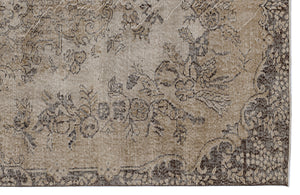 Brown Over Dyed Vintage Rug 5'5'' x 9'3'' ft 166 x 281 cm