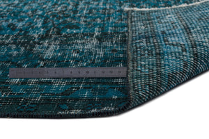 Turquoise Over Dyed Vintage Rug 5'10'' x 9'1'' ft 177 x 276 cm