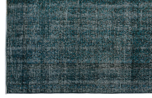 Turquoise Over Dyed Vintage Rug 5'10'' x 9'1'' ft 177 x 276 cm