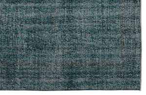 Turquoise Over Dyed Vintage Rug 5'10'' x 9'1'' ft 177 x 276 cm