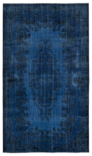Turquoise Over Dyed Vintage Rug 5'9'' x 9'10'' ft 174 x 300 cm