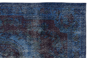 Turquoise Over Dyed Vintage Rug 5'11'' x 9'5'' ft 181 x 288 cm