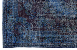 Turquoise Over Dyed Vintage Rug 5'11'' x 9'5'' ft 181 x 288 cm