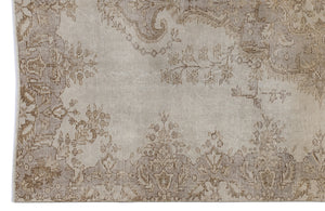 Beige Over Dyed Vintage Rug 5'7'' x 8'6'' ft 170 x 258 cm