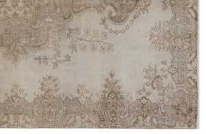 Beige Over Dyed Vintage Rug 5'7'' x 8'6'' ft 170 x 258 cm