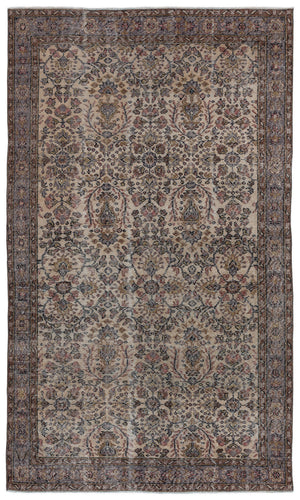 Naturel Over Dyed Vintage Rug 5'1'' x 9'0'' ft 154 x 275 cm