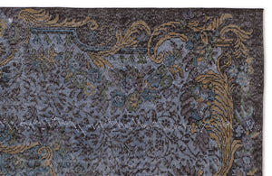 Blue Over Dyed Vintage Rug 6'3'' x 9'7'' ft 191 x 292 cm