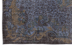Blue Over Dyed Vintage Rug 6'3'' x 9'7'' ft 191 x 292 cm