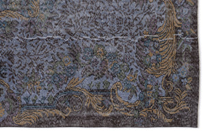 Blue Over Dyed Vintage Rug 6'3'' x 9'7'' ft 191 x 292 cm
