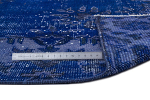 Blue Over Dyed Vintage Rug 5'7'' x 9'3'' ft 169 x 283 cm