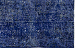 Blue Over Dyed Vintage Rug 5'7'' x 9'3'' ft 169 x 283 cm