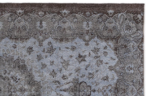 Blue Over Dyed Vintage Rug 5'5'' x 9'1'' ft 166 x 278 cm