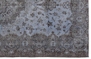 Blue Over Dyed Vintage Rug 5'5'' x 9'1'' ft 166 x 278 cm