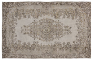 Beige Over Dyed Vintage Rug 5'9'' x 9'1'' ft 175 x 276 cm