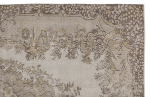 Beige Over Dyed Vintage Rug 5'9'' x 9'1'' ft 175 x 276 cm