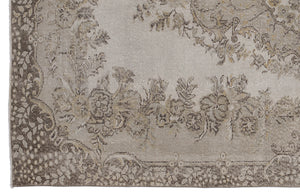 Beige Over Dyed Vintage Rug 5'9'' x 9'1'' ft 175 x 276 cm