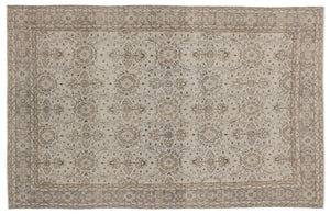 Beige Over Dyed Vintage Rug 6'3'' x 9'7'' ft 190 x 293 cm