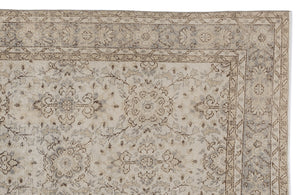 Beige Over Dyed Vintage Rug 6'3'' x 9'7'' ft 190 x 293 cm