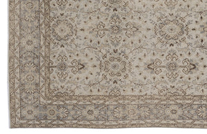 Beige Over Dyed Vintage Rug 6'3'' x 9'7'' ft 190 x 293 cm