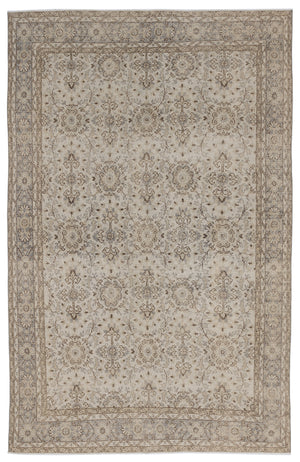 Beige Over Dyed Vintage Rug 6'3'' x 9'7'' ft 190 x 293 cm