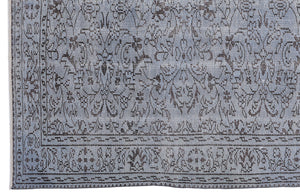 Retro Design Stone Blue Over Dyed Vintage Rug 5'9'' x 8'11'' ft 174 x 272 cm