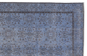 Blue Over Dyed Vintage Rug 5'6'' x 10'3'' ft 168 x 312 cm