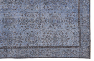 Blue Over Dyed Vintage Rug 5'6'' x 10'3'' ft 168 x 312 cm